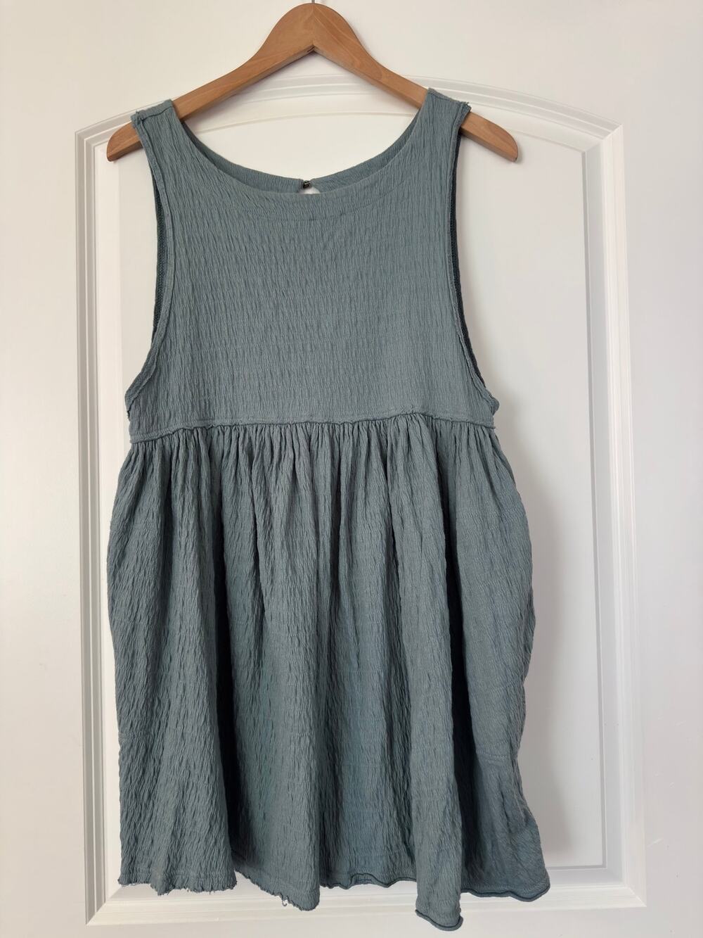 Free People Beach "I'm Still Obsessed" Sleeveless Babydoll Dress Slate Blue XS